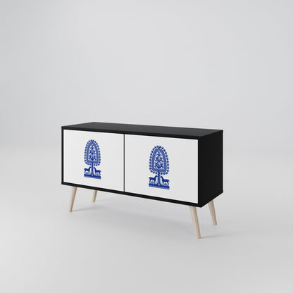 POLISH FOLK ART Kompakt TV-bänk med 2 dörrar