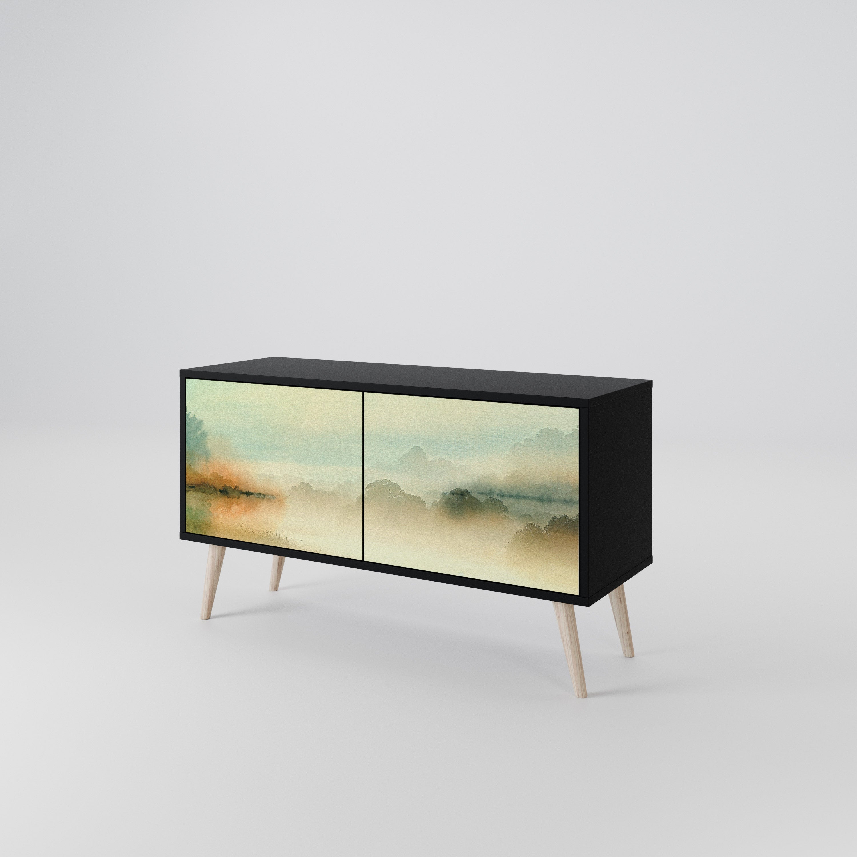 MORNING BY THE LAKE Compact 2-Door TV Cabinet