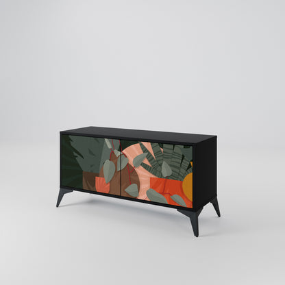 TROPICAL COMPOSITION Compact 2-Door TV Cabinet