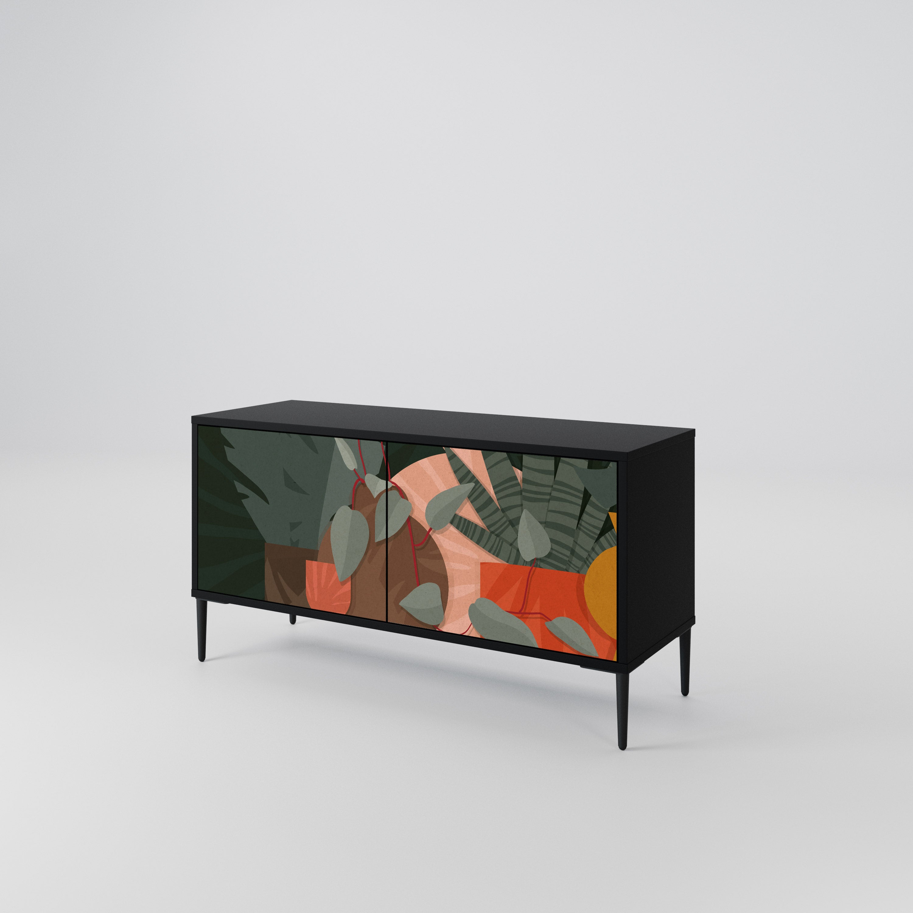 TROPICAL COMPOSITION Compact 2-Door TV Cabinet