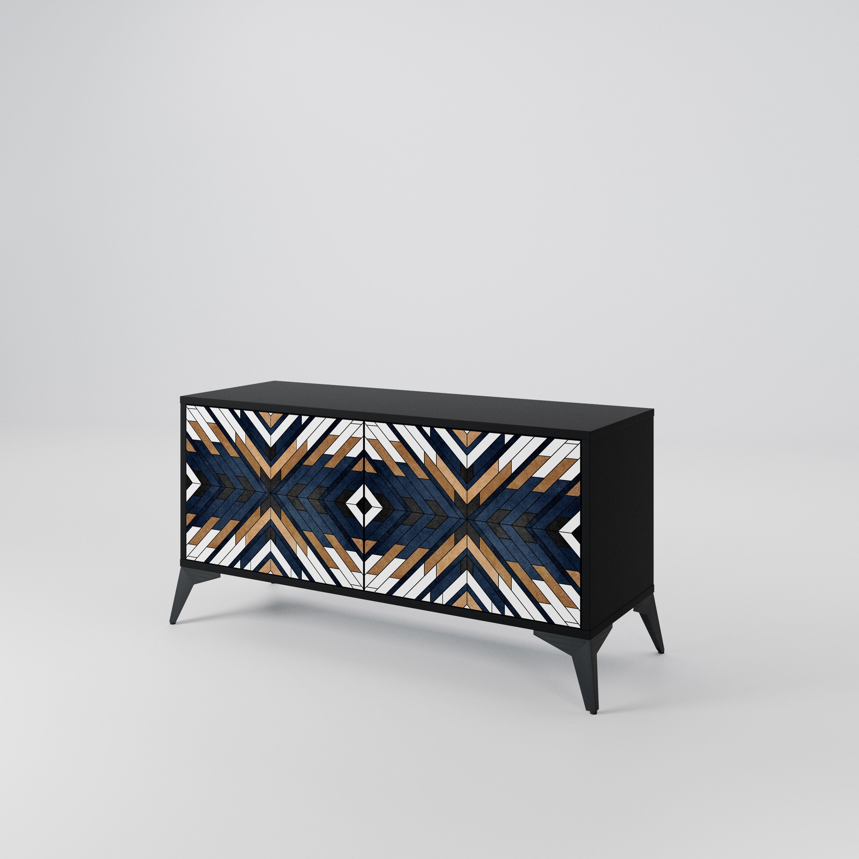 ARTFUL GEOMETRY Compact 2-Door TV Cabinet