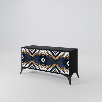 ARTFUL GEOMETRY Kompakt TV-bänk med 2 dörrar