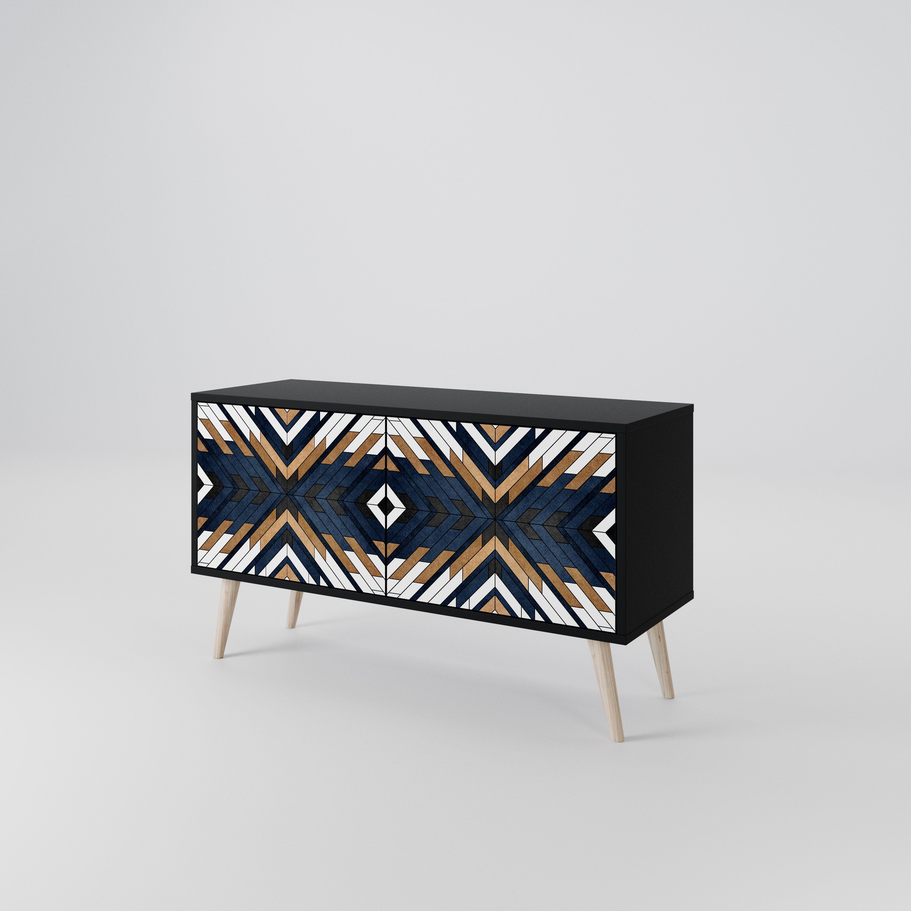 ARTFUL GEOMETRY Compact 2-Door TV Cabinet