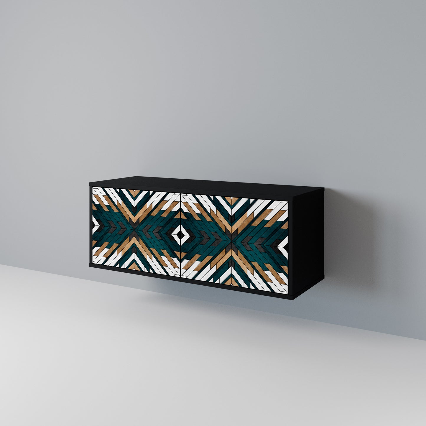 ARTISTIC GEOMETRY Kompakt TV-bänk med 2 dörrar