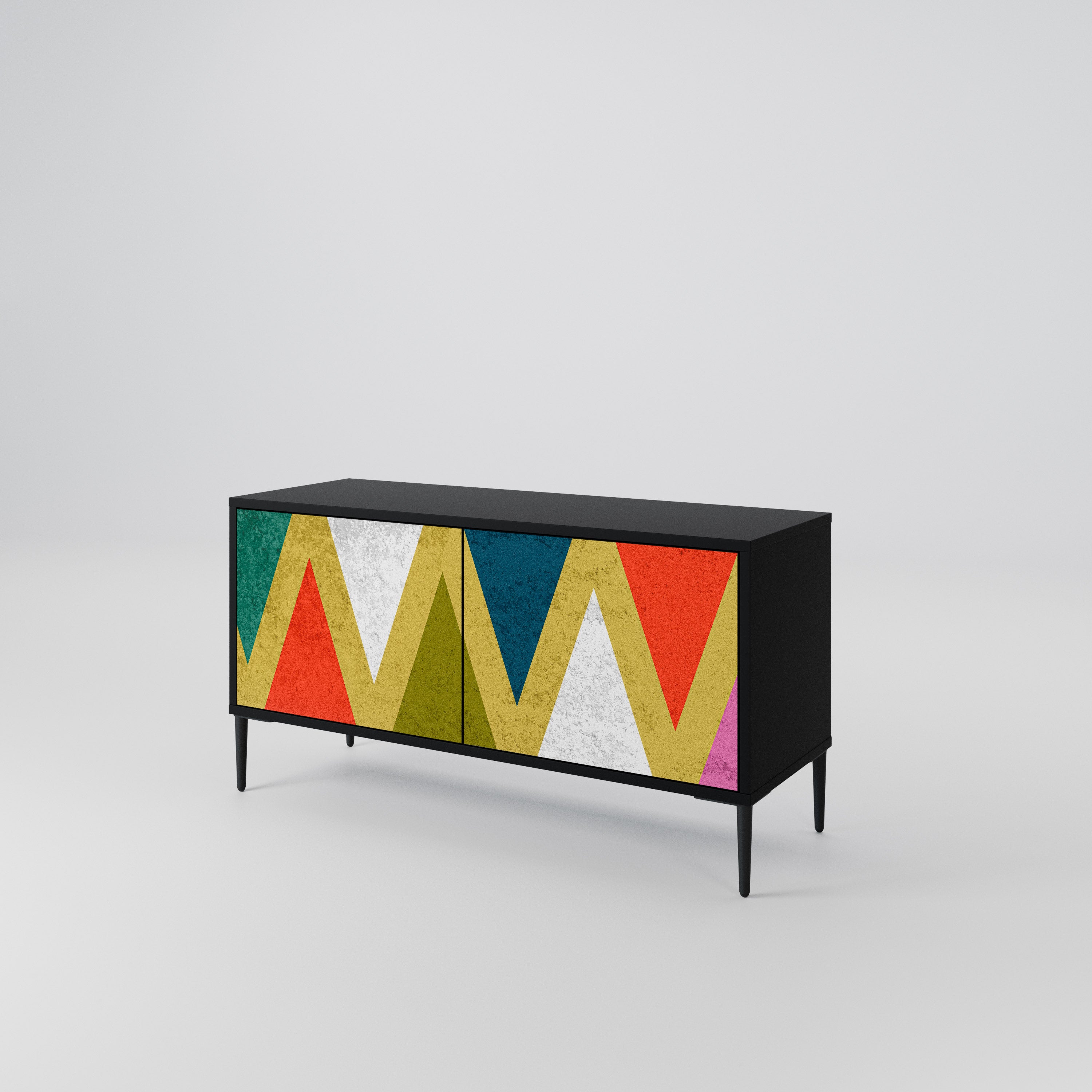 COLORFUL TRIANGLES Compact 2-Door TV Cabinet