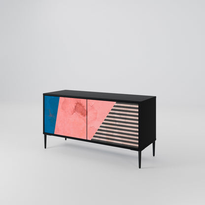 GLAMOROUS STRIPE Kompakt TV-bänk med 2 dörrar