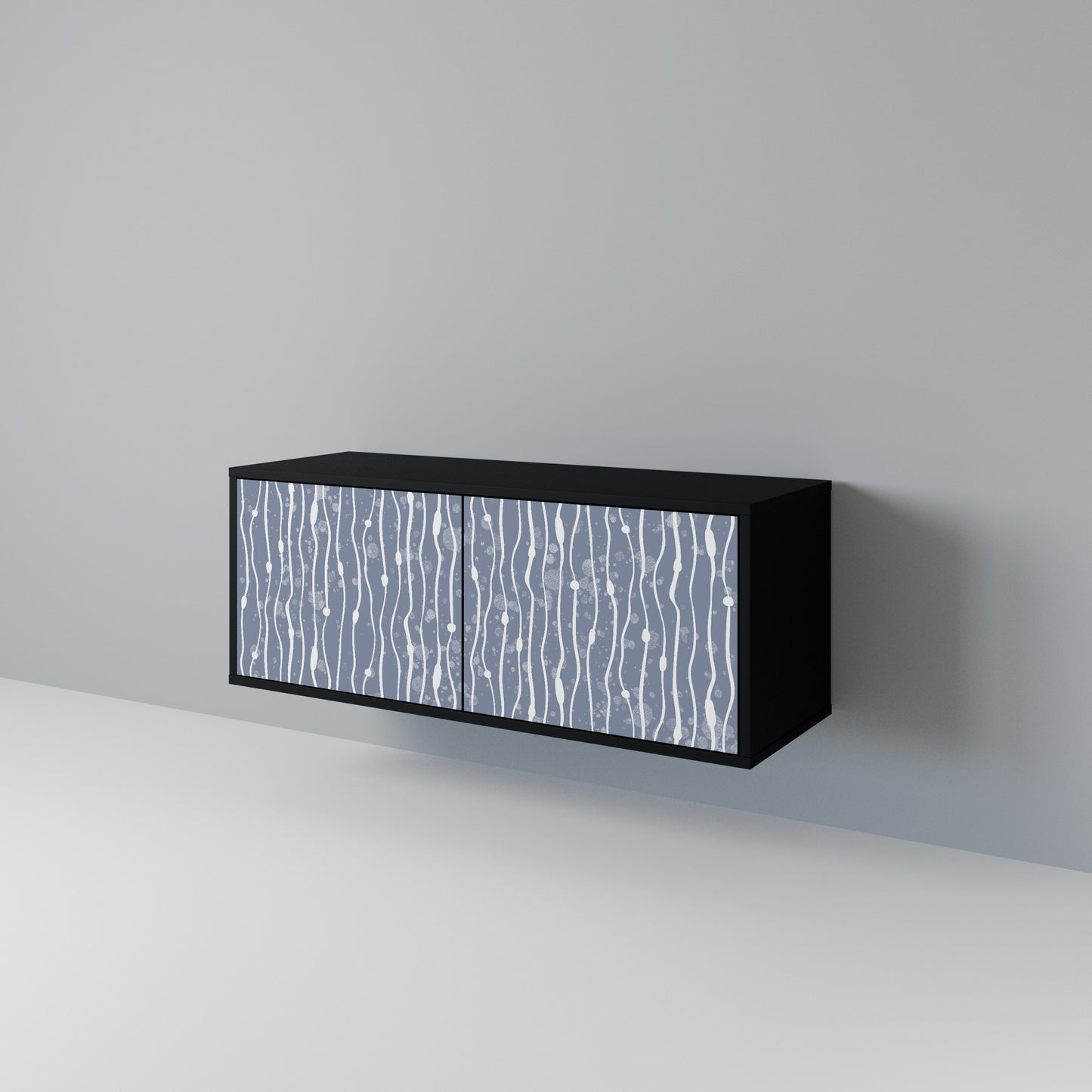 GRAPHITE RAIN Kompakt TV-bänk med 2 dörrar