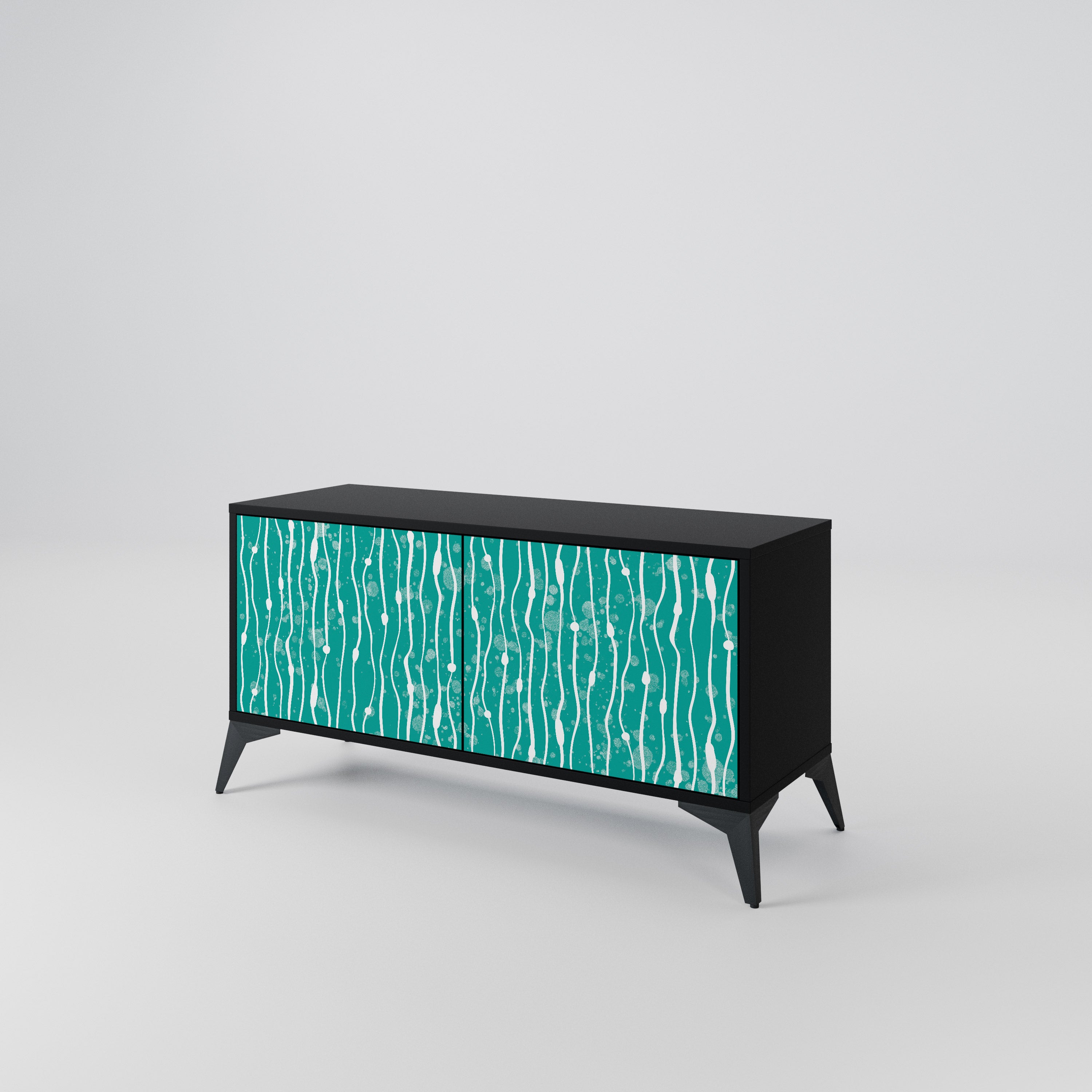 TURQUOISE RAIN Compact 2-Door TV Cabinet