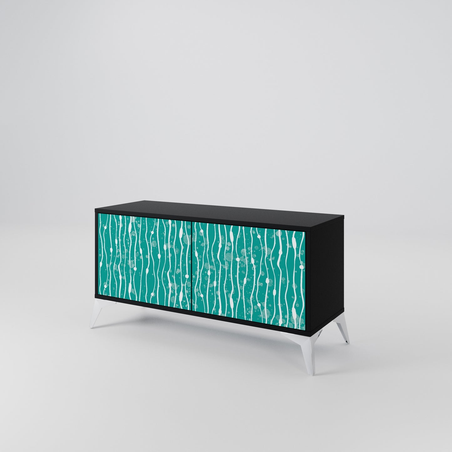 TURQUOISE RAIN Kompakt TV-bänk med 2 dörrar