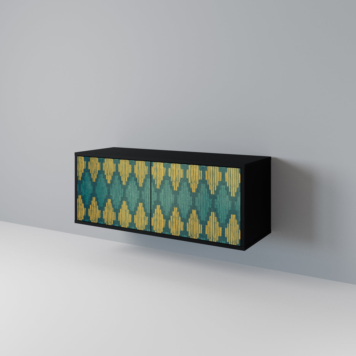 POLYGONS Kompakt TV-bänk med 2 dörrar