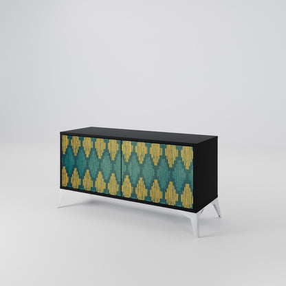 POLYGONS Kompakt TV-bänk med 2 dörrar