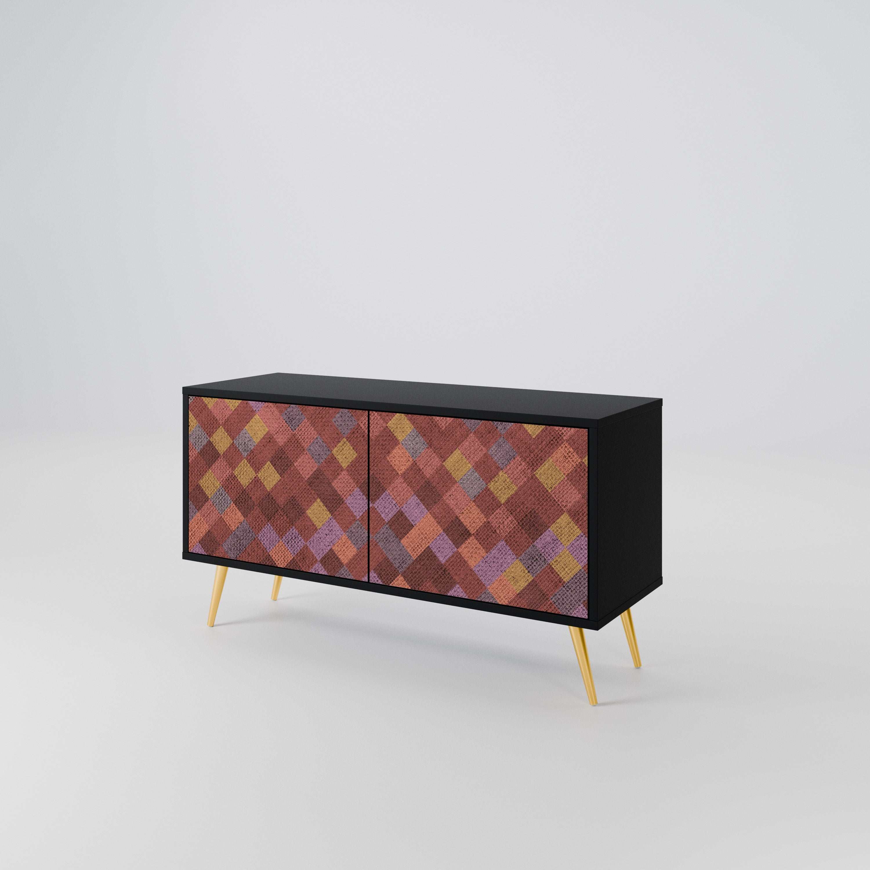 PAINTED SQUARES Compact 2-Door TV Cabinet