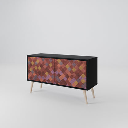 PAINTED SQUARES Kompakt TV-bänk med 2 dörrar