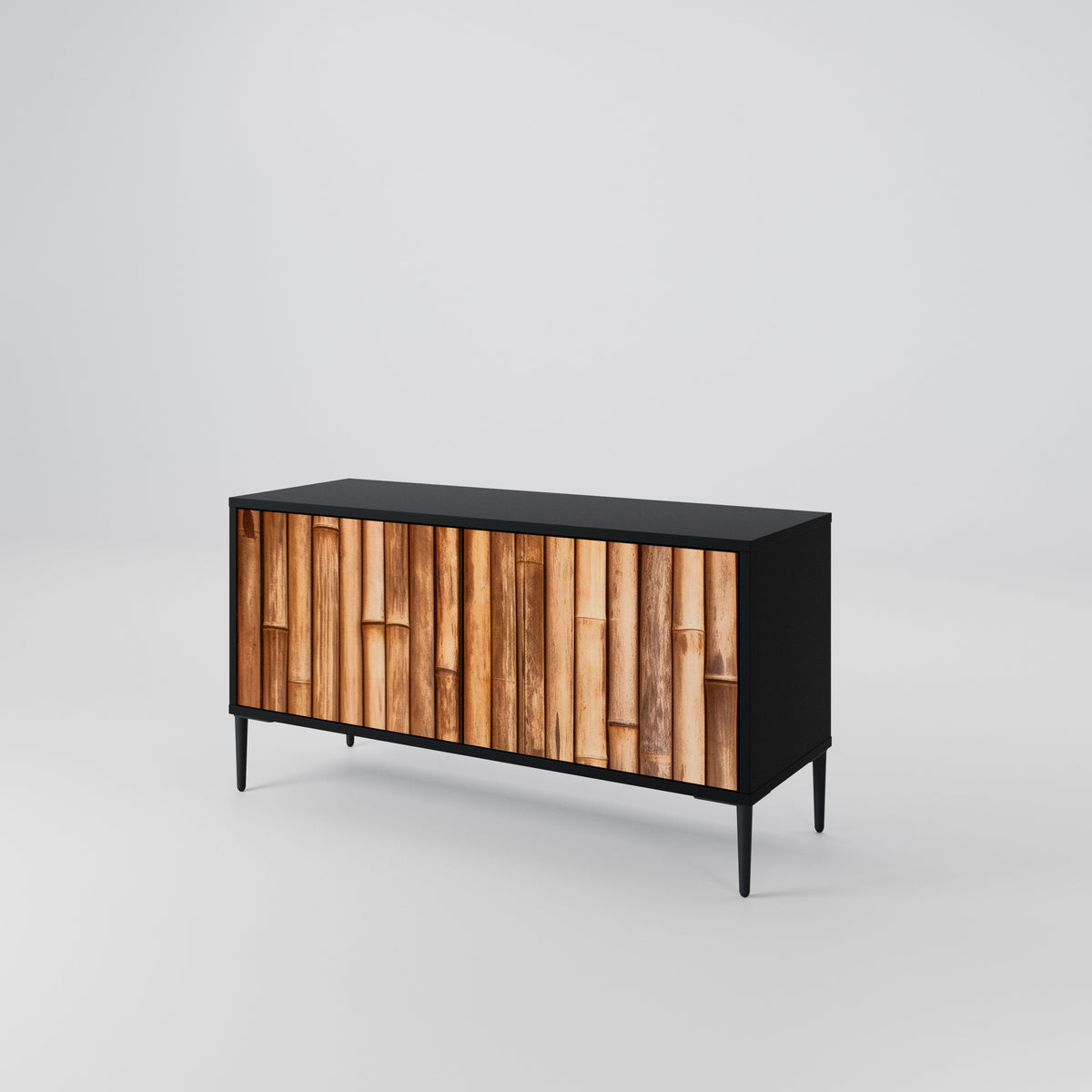 NATURAL WOOD Compact 2-Door TV Cabinet