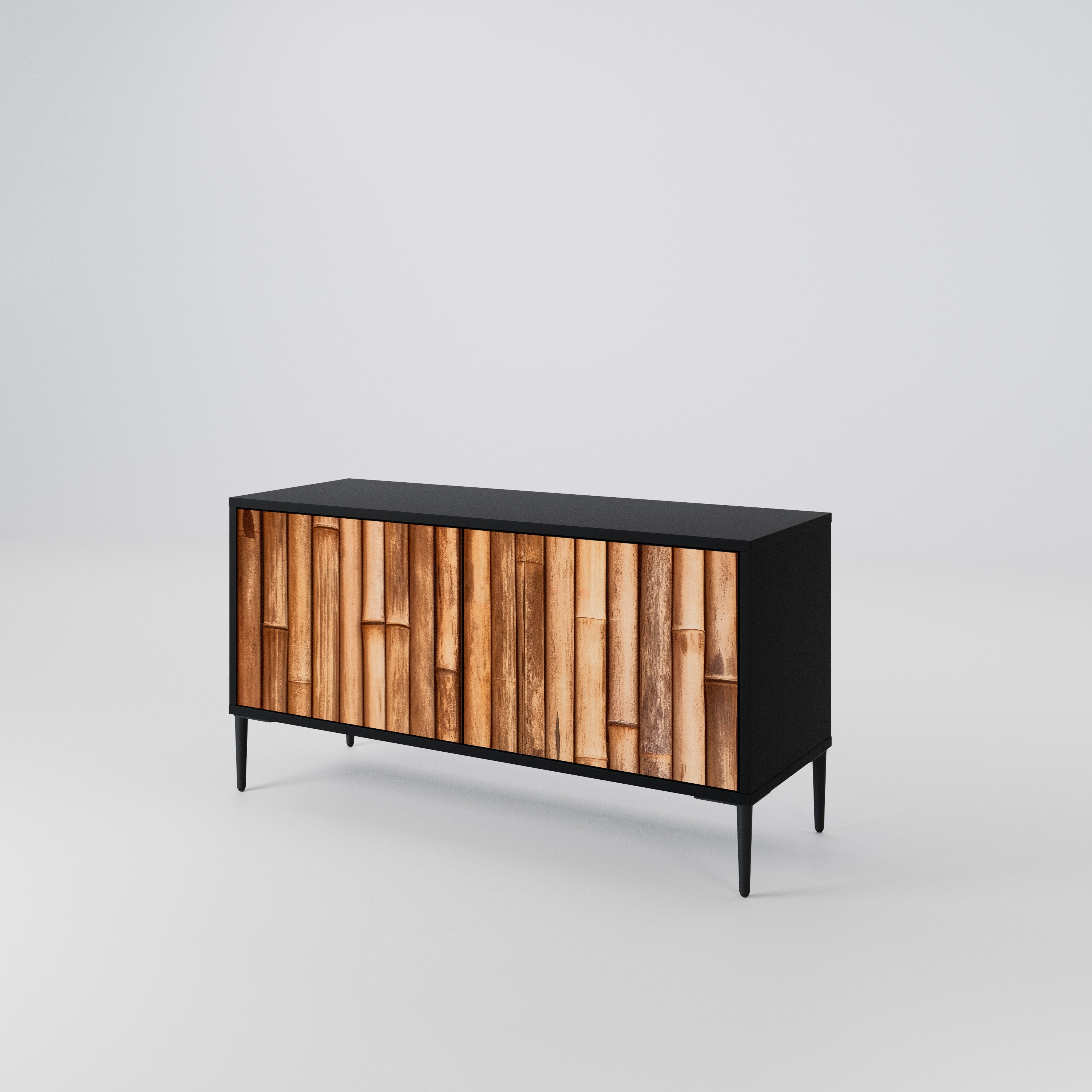 NATURAL WOOD Compact 2-Door TV Cabinet