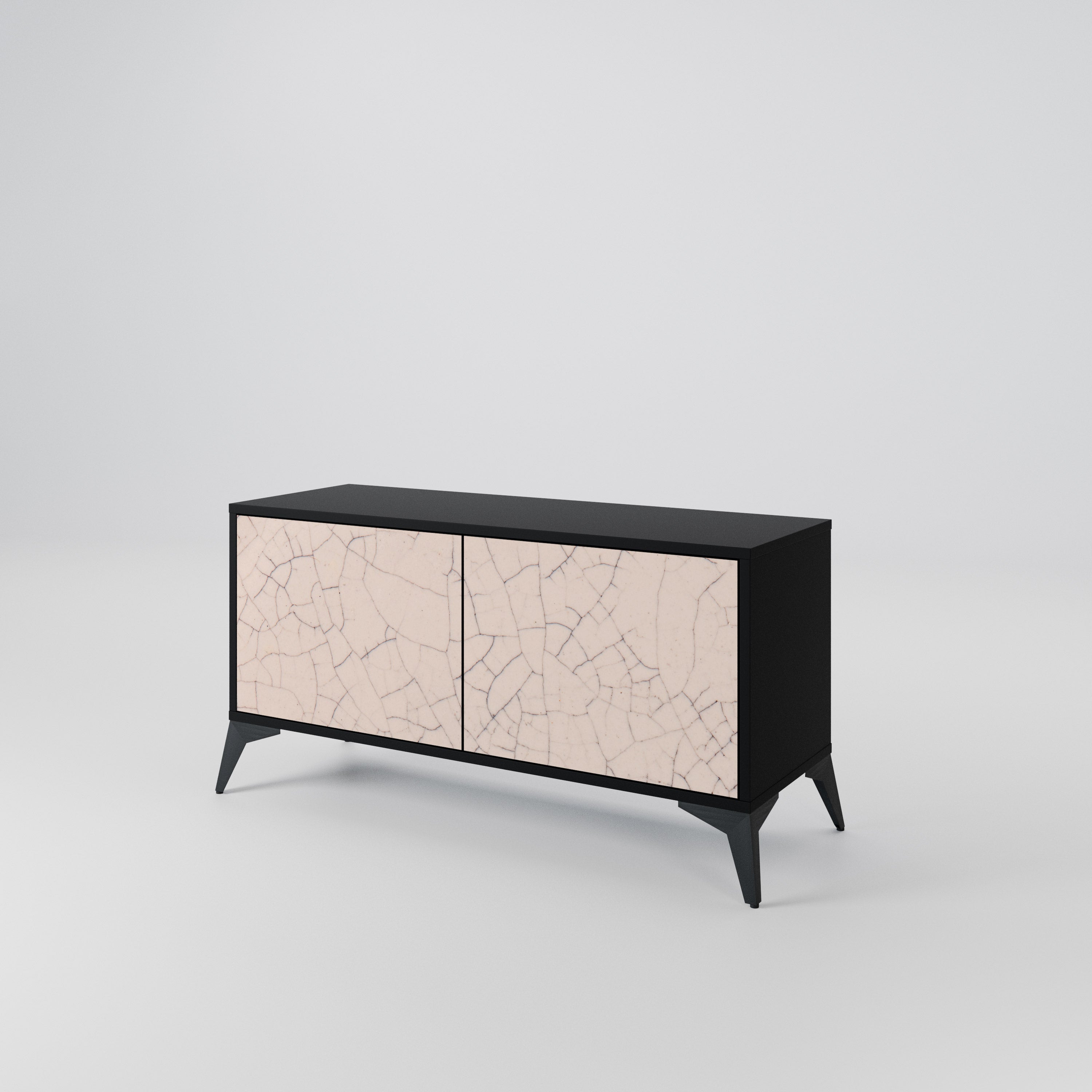 CERAMIC TEXTURE Compact 2-Door TV Cabinet