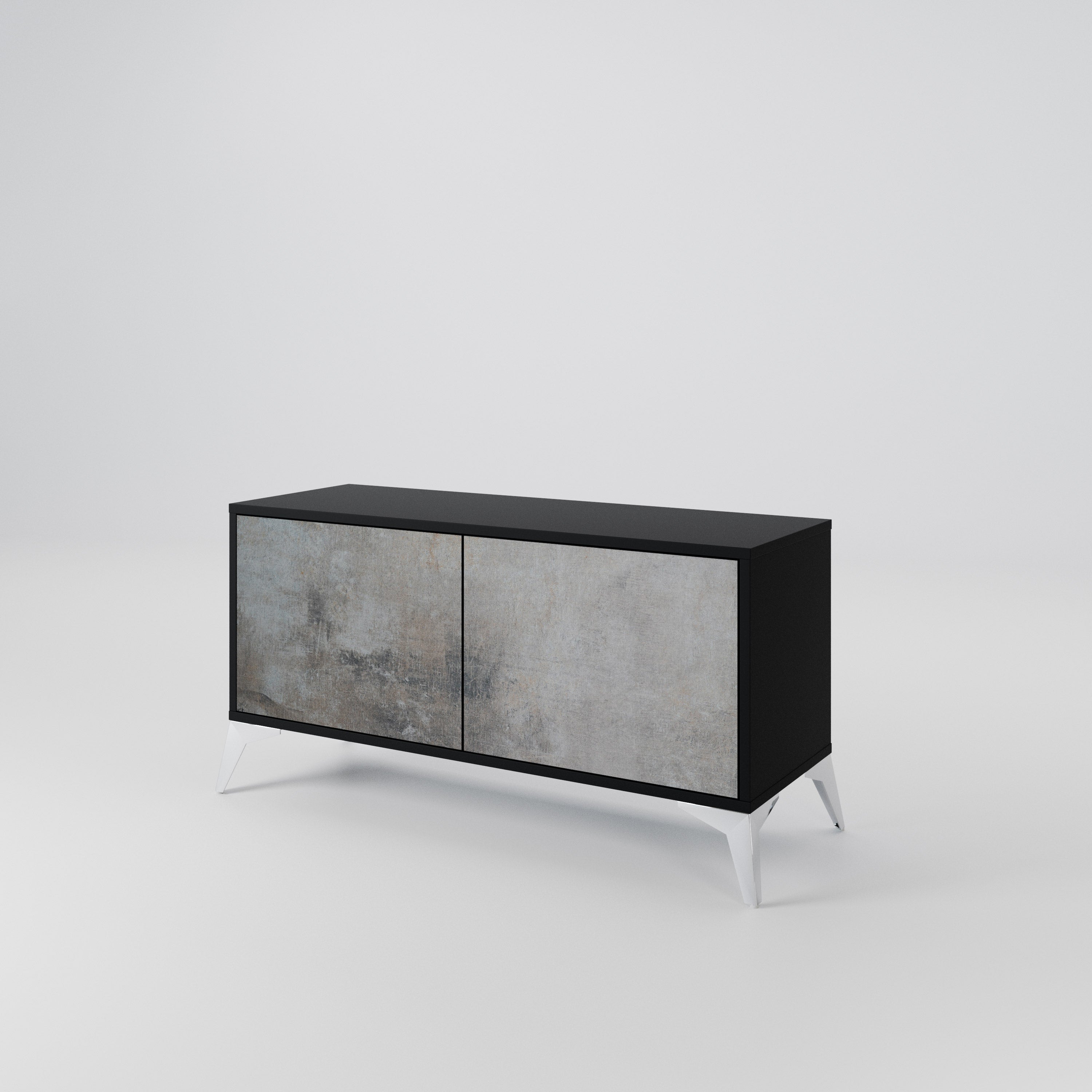 CONCRETE WALL Compact 2-Door TV Cabinet
