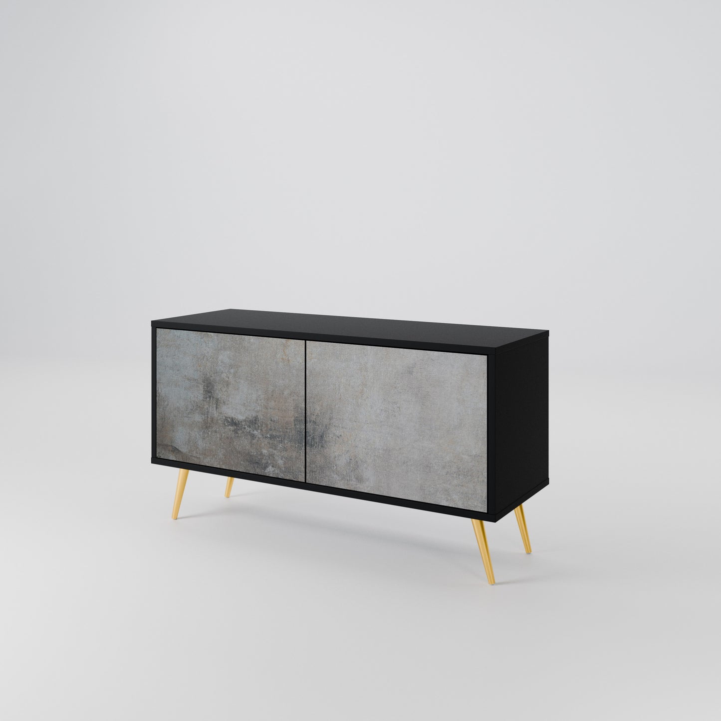 CONCRETE WALL Kompakt TV-bänk med 2 dörrar