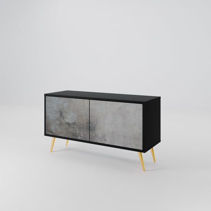 CONCRETE WALL Kompakt TV-bänk med 2 dörrar