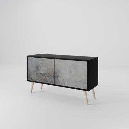 CONCRETE WALL Kompakt TV-bänk med 2 dörrar