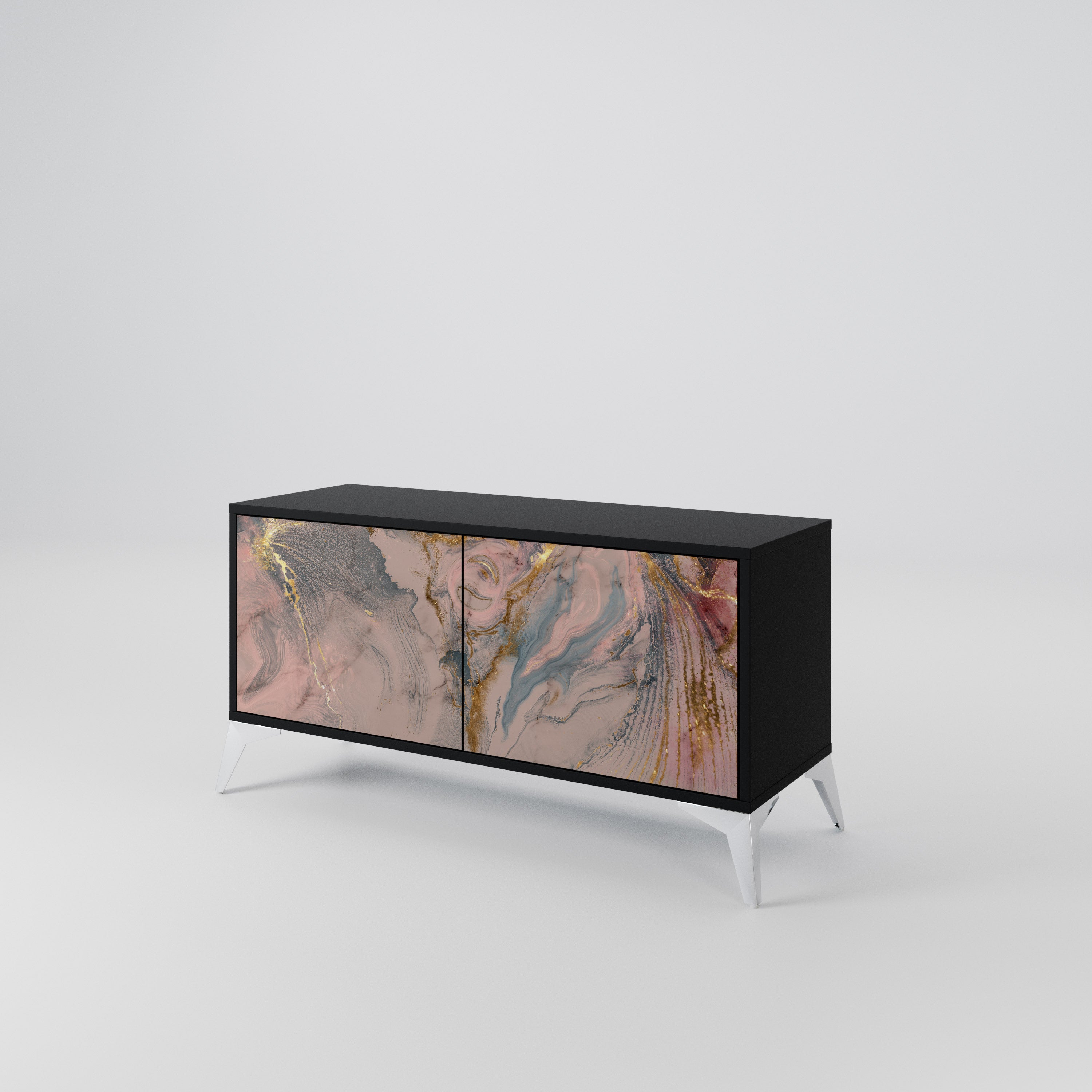 GILDED SWIRLS Compact 2-Door TV Cabinet