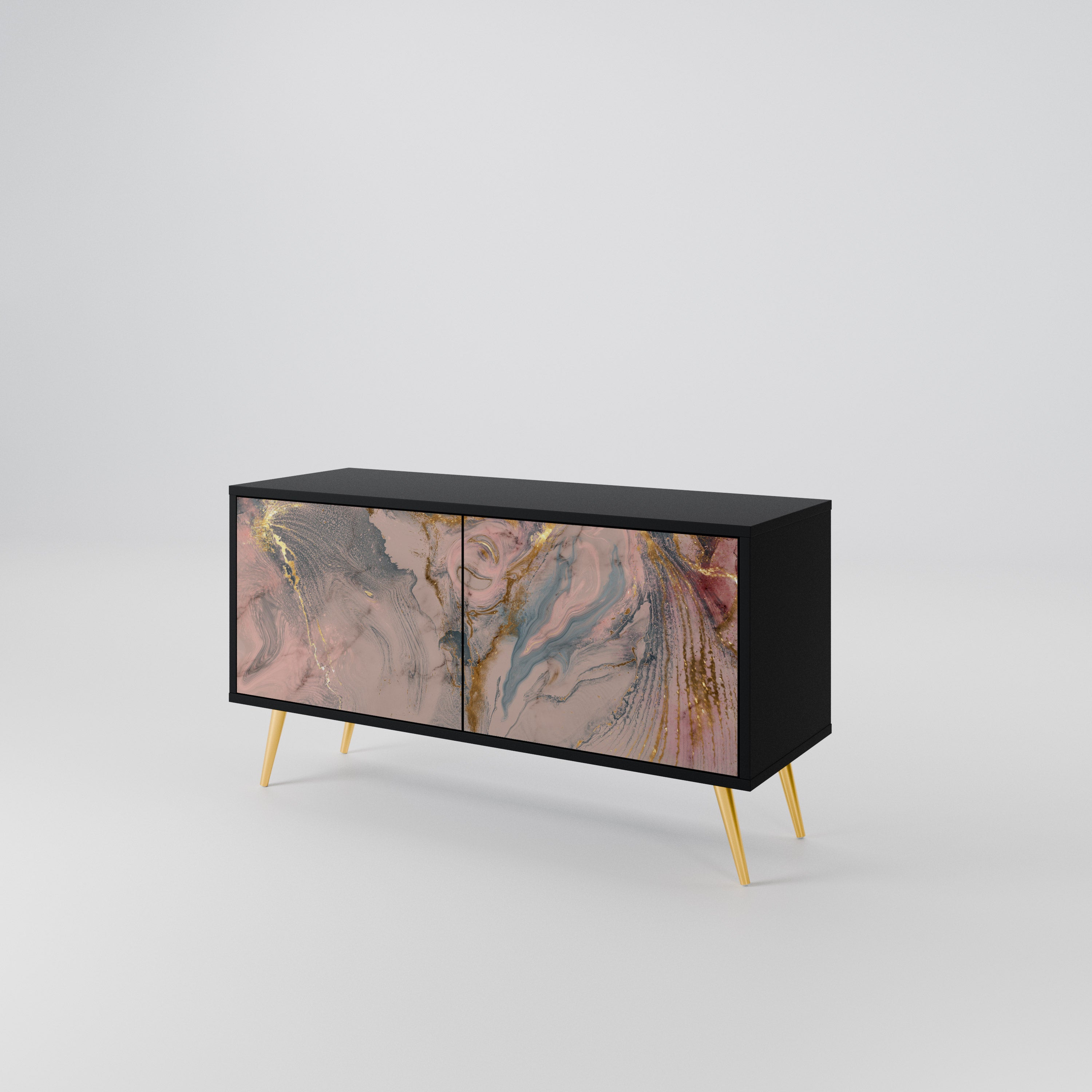 GILDED SWIRLS Compact 2-Door TV Cabinet