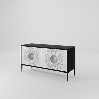 SOLID CIRCLES Kompakt TV-bänk med 2 dörrar