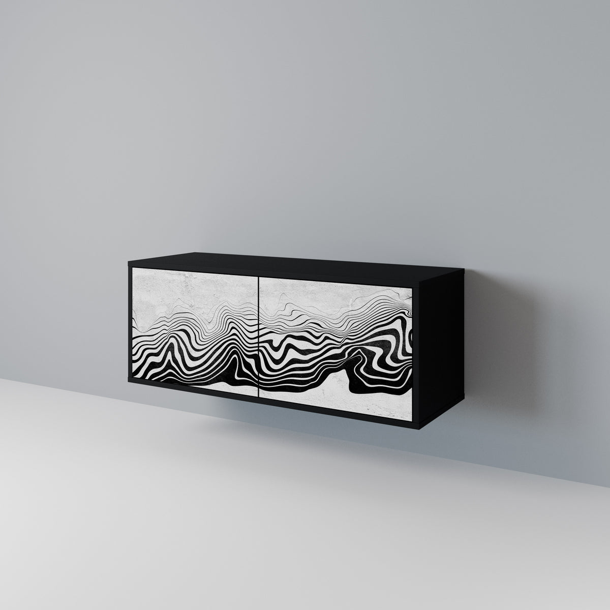 MONOCHROME MIRAGE Kompakt TV-bänk med 2 dörrar