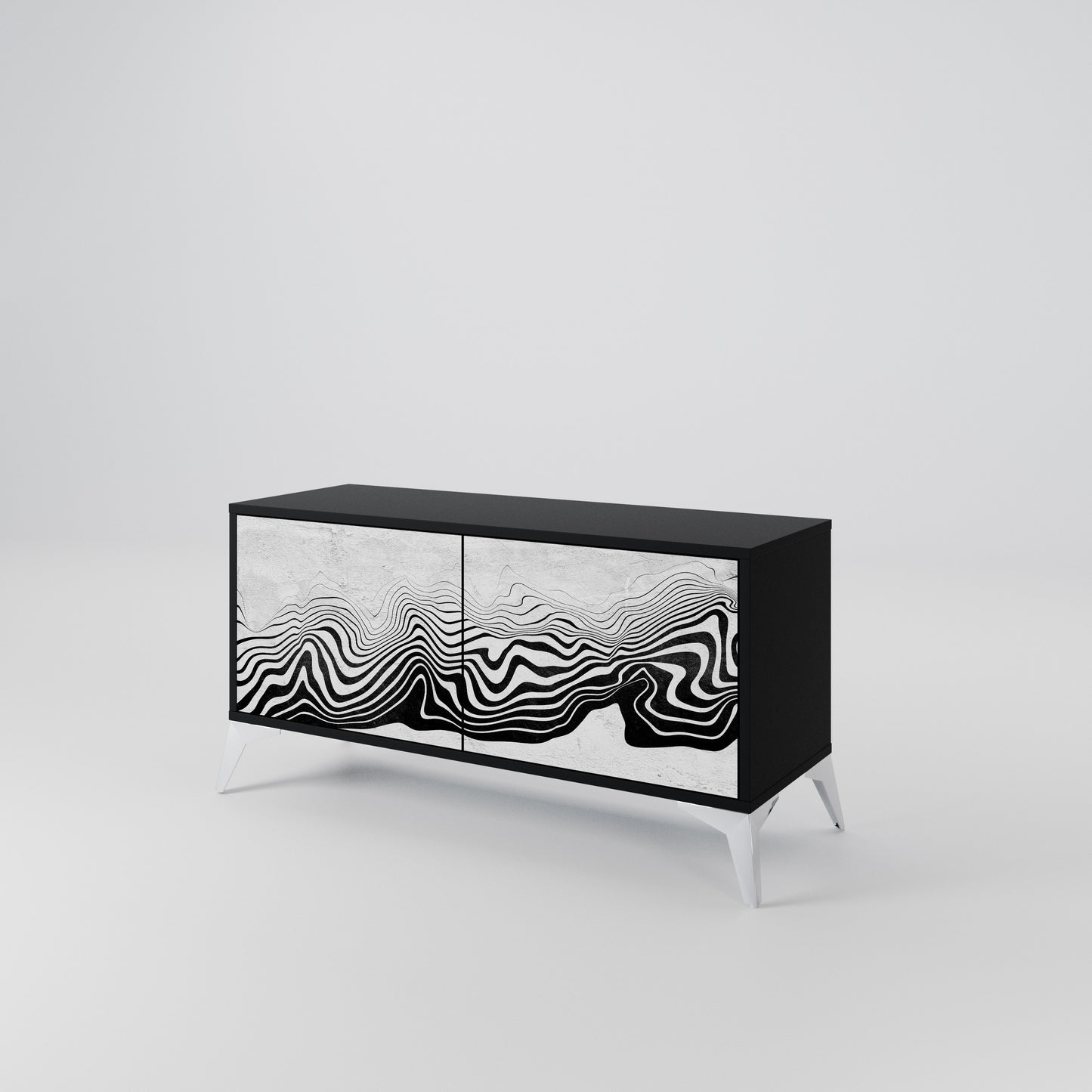 MONOCHROME MIRAGE Kompakt TV-bänk med 2 dörrar