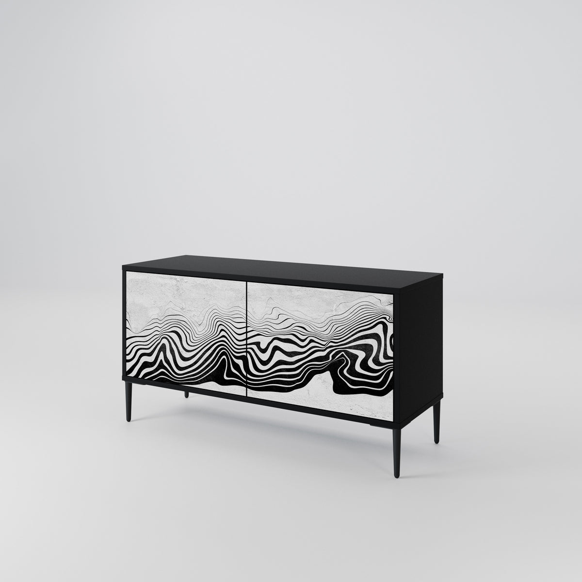 MONOCHROME MIRAGE Kompakt TV-bänk med 2 dörrar