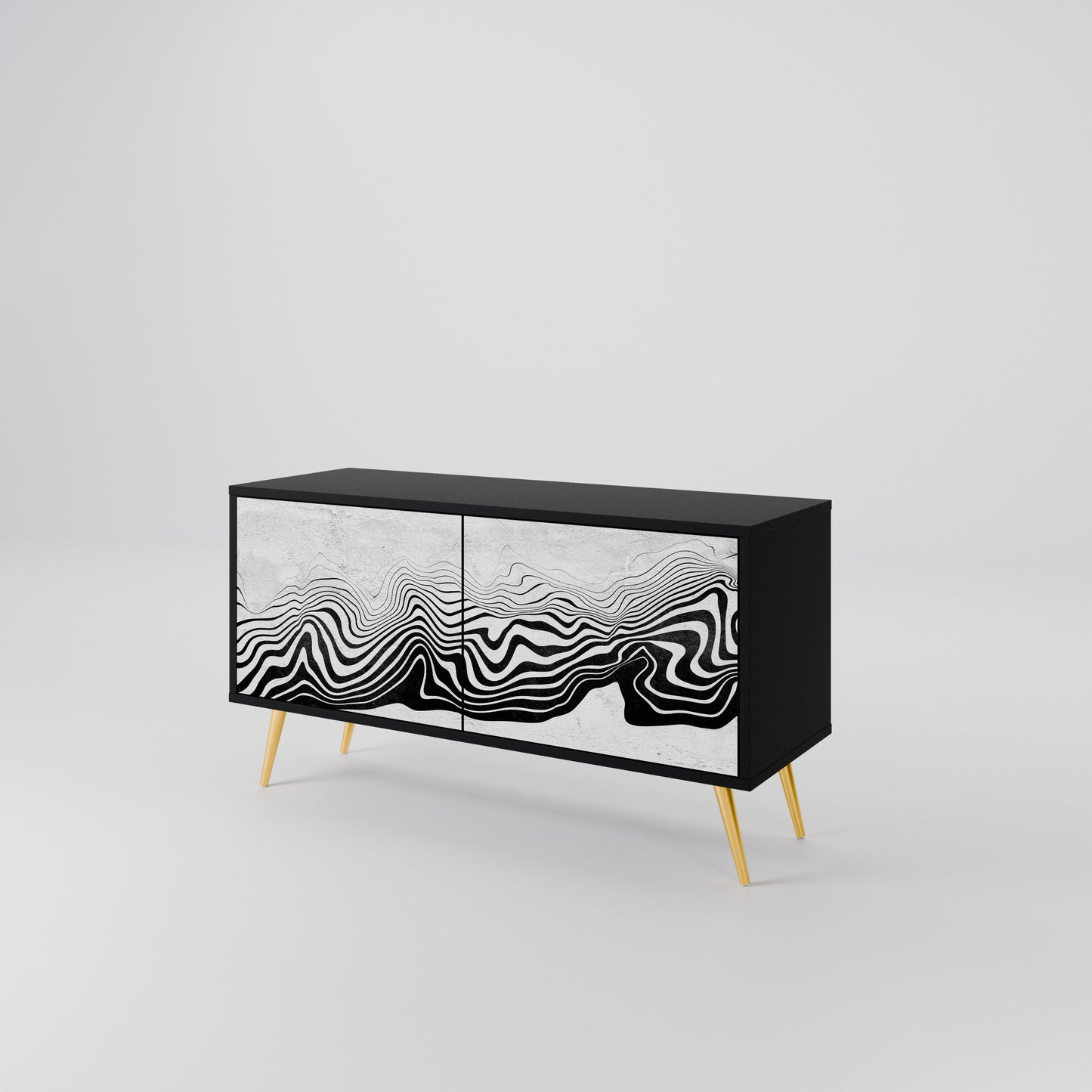 MONOCHROME MIRAGE Kompakt TV-bänk med 2 dörrar