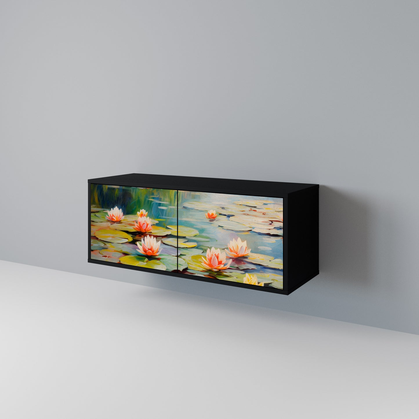 BLOOMING WATERS Kompakt TV-bänk med 2 dörrar
