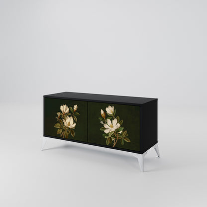 FLORAL NOIR Kompakt TV-bänk med 2 dörrar