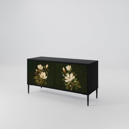 FLORAL NOIR Kompakt TV-bänk med 2 dörrar
