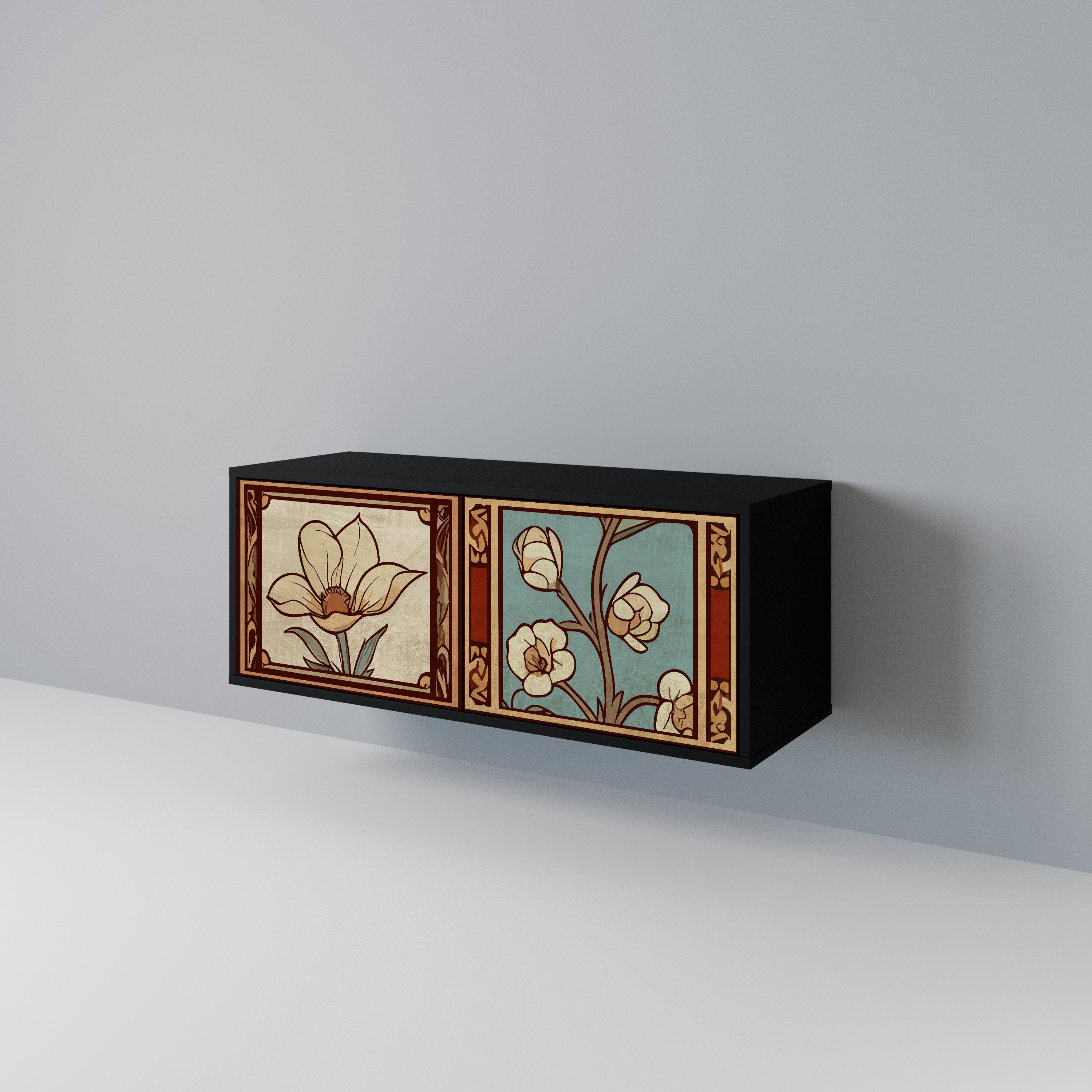 TIMELESS FLORA Kompakt TV-bänk med 2 dörrar