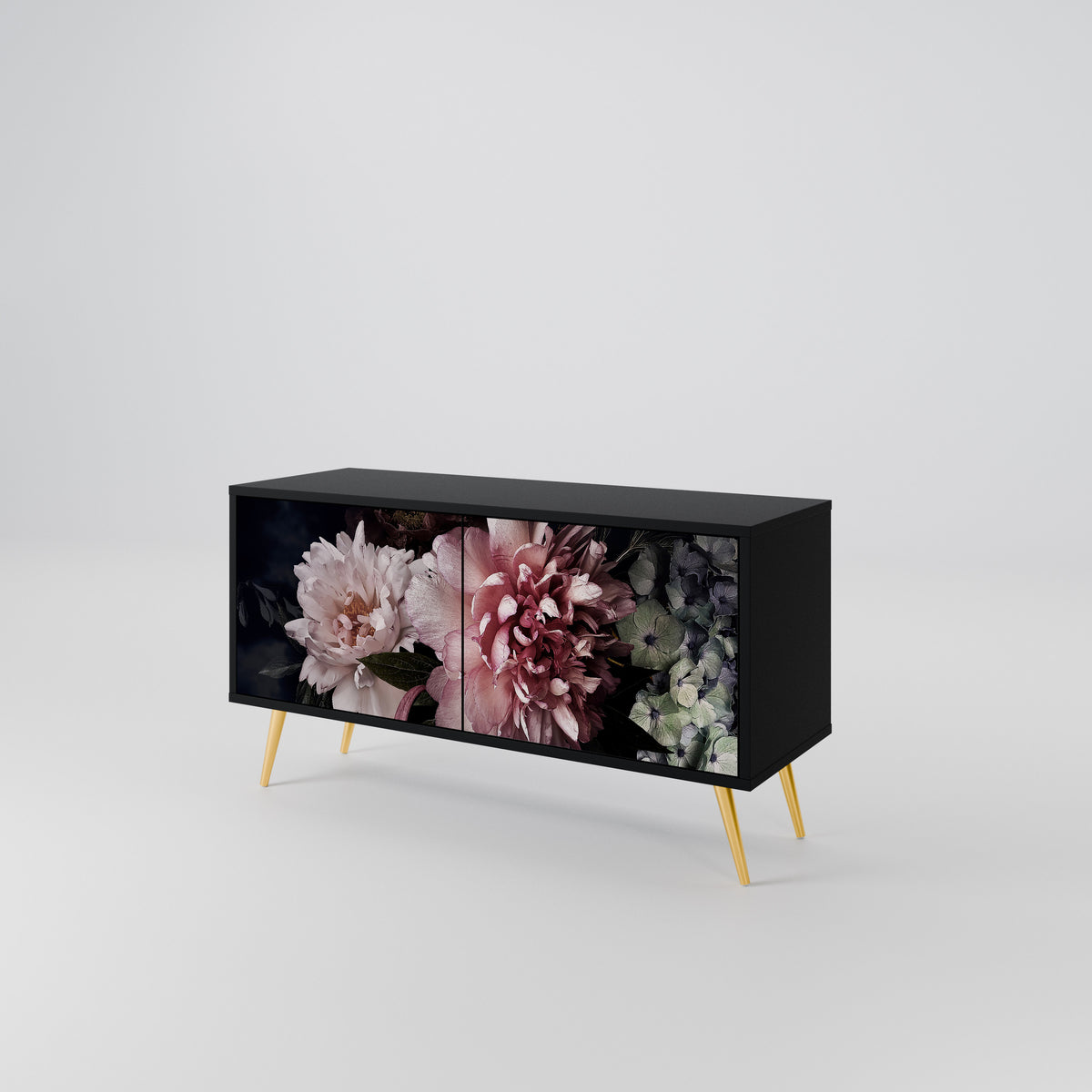 PURE BLOSSOM Kompakt TV-bänk med 2 dörrar