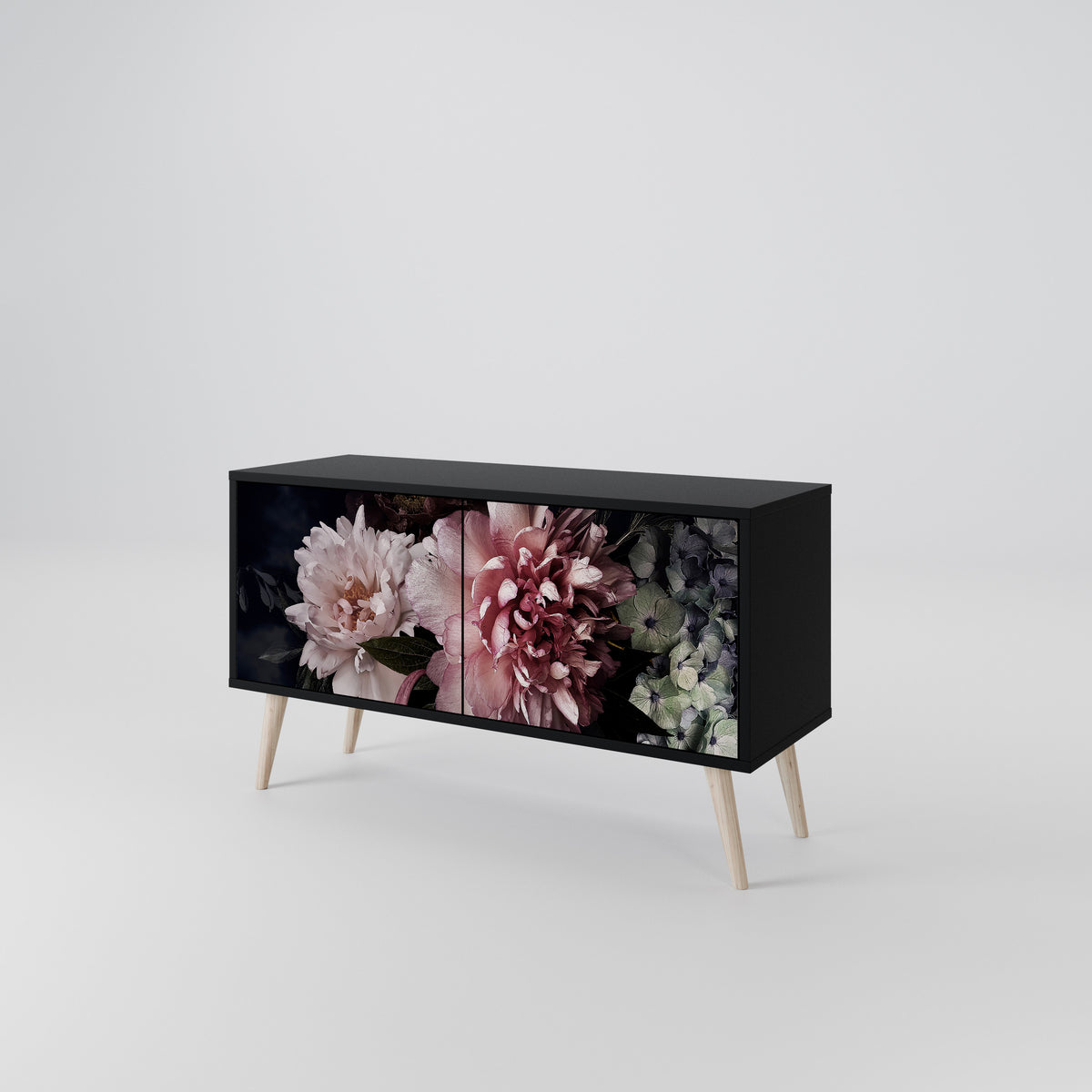 PURE BLOSSOM Kompakt TV-bänk med 2 dörrar