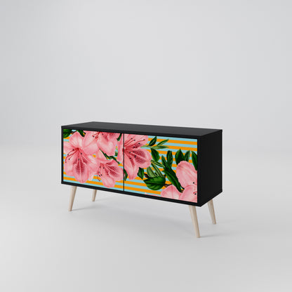 FRAGILE BEAUTY Kompakt TV-bänk med 2 dörrar