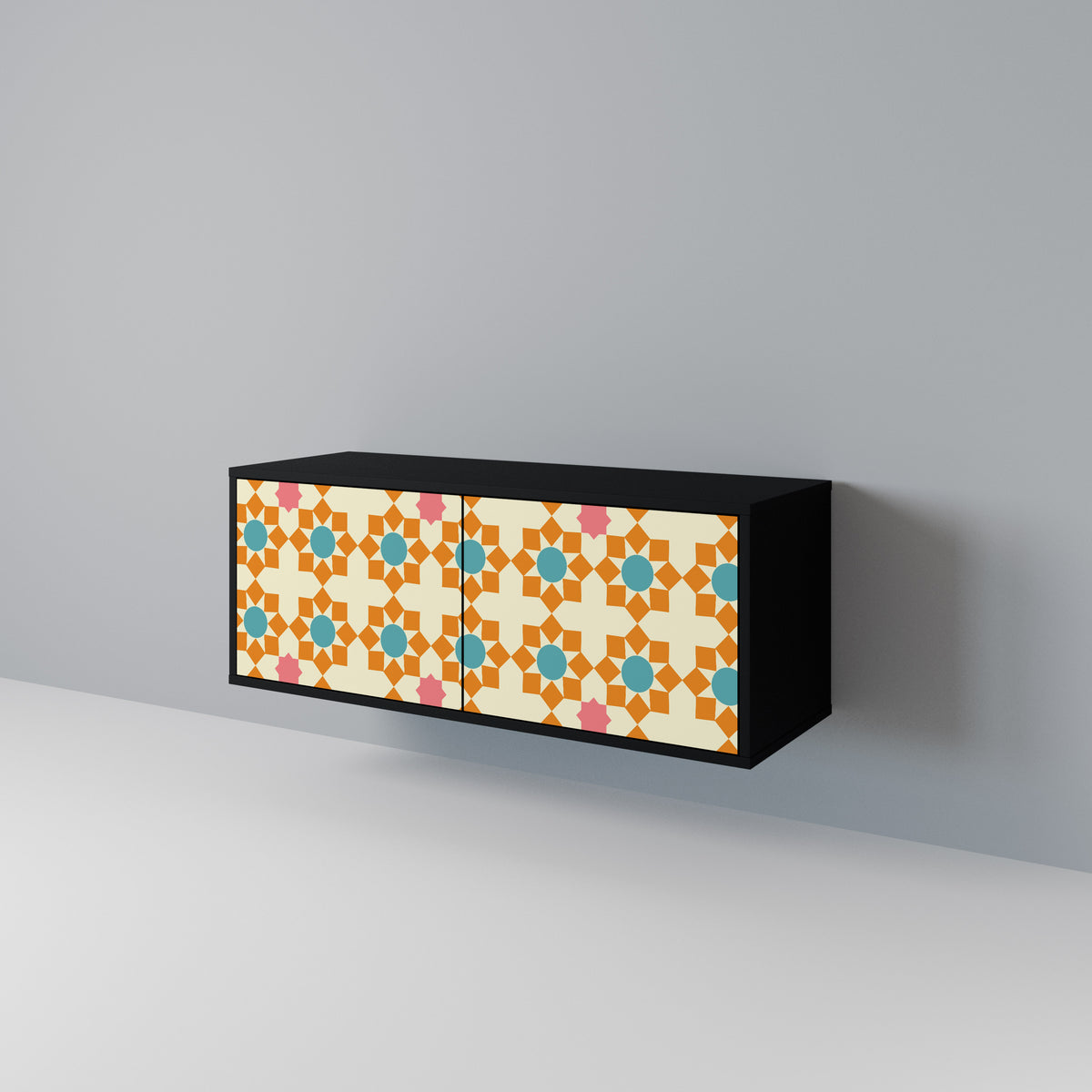 FLORAL DECOR Kompakt TV-bänk med 2 dörrar
