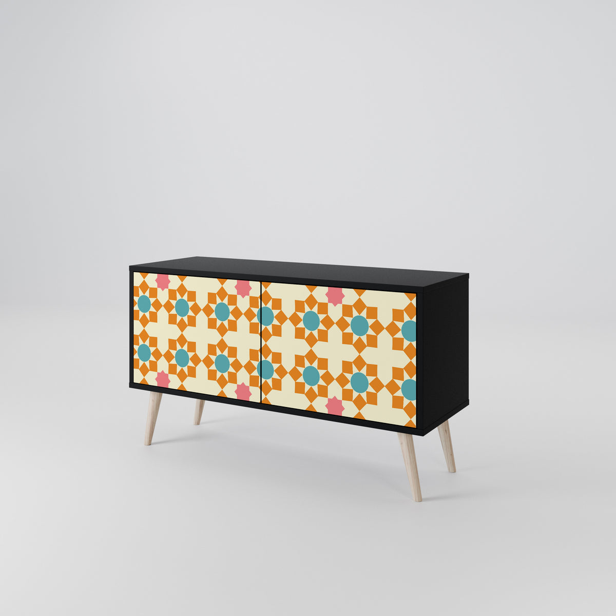 FLORAL DECOR Compact 2-Door TV Cabinet