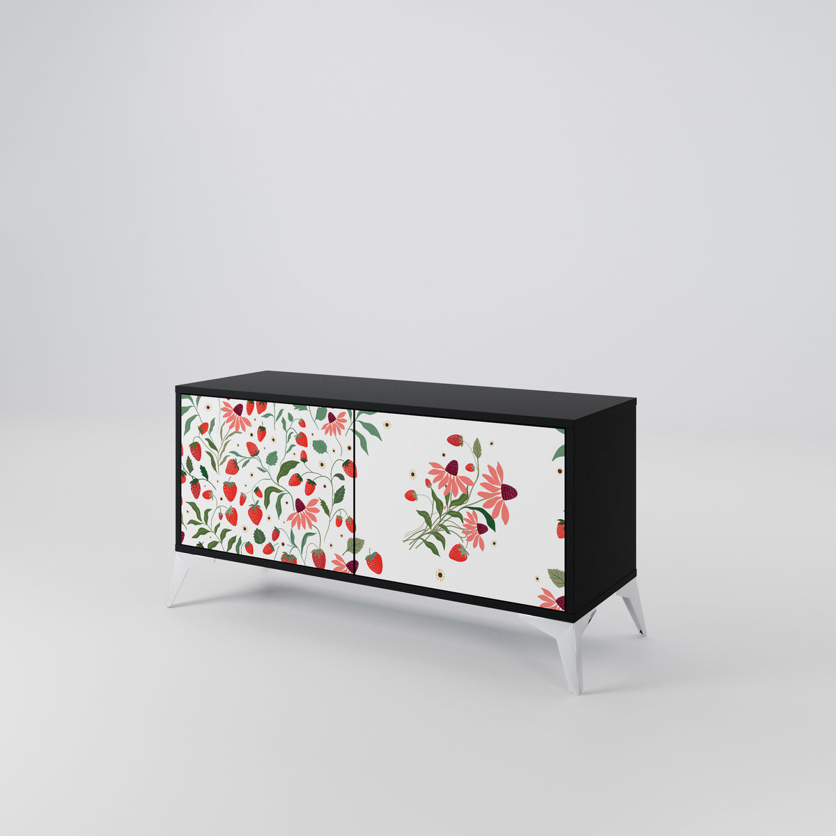 FLOWERS AND STRAWBERRIES Kompakt TV-bänk med 2 dörrar