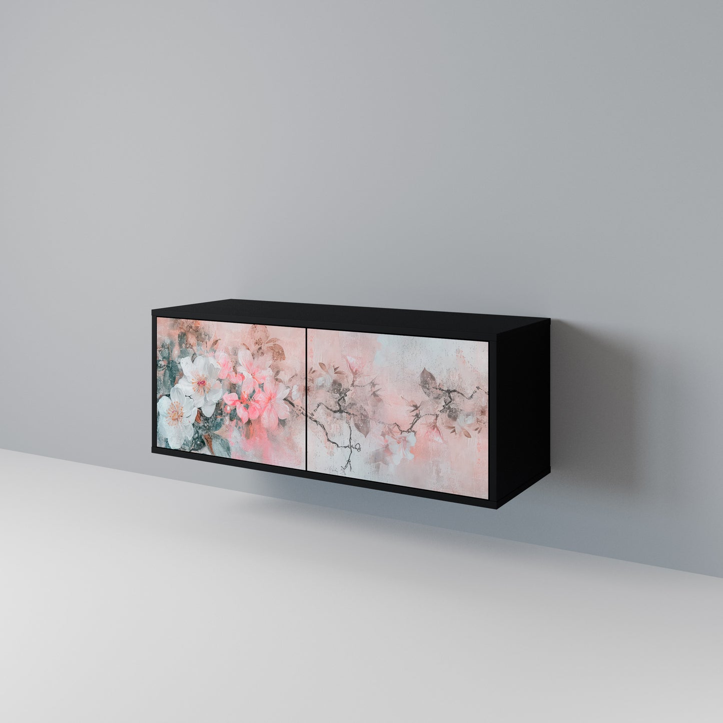 CHERRY BLOSSOM Kompakt TV-bänk med 2 dörrar