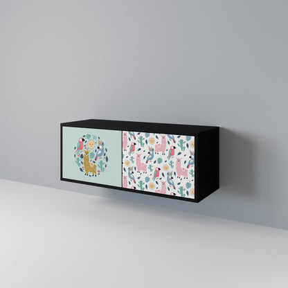COLORFUL ALPACAS Kompakt TV-bänk med 2 dörrar