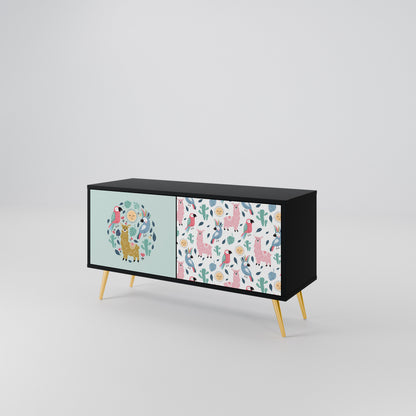COLORFUL ALPACAS Kompakt TV-bänk med 2 dörrar
