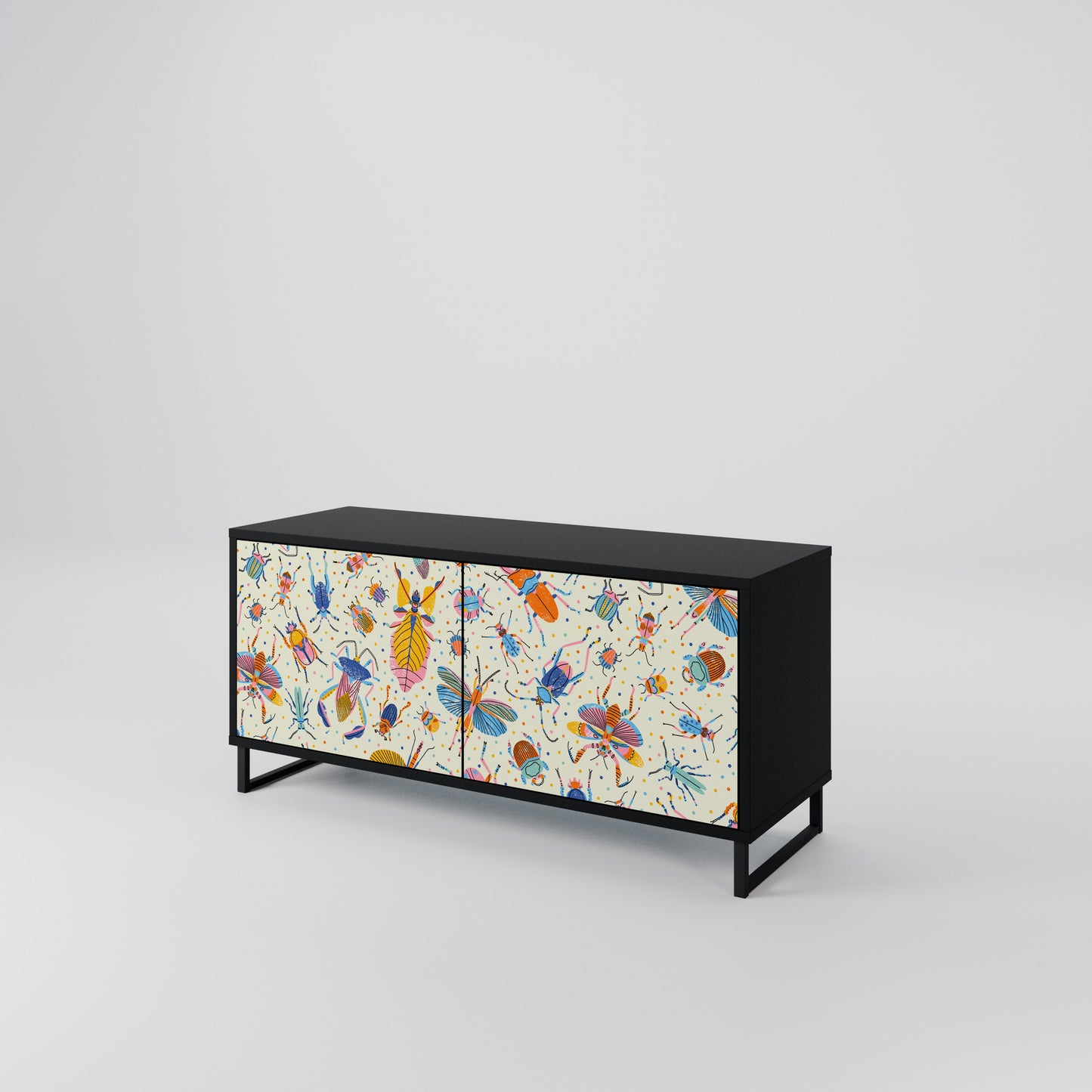 COLORFUL INSECTS Kompakt TV-bänk med 2 dörrar