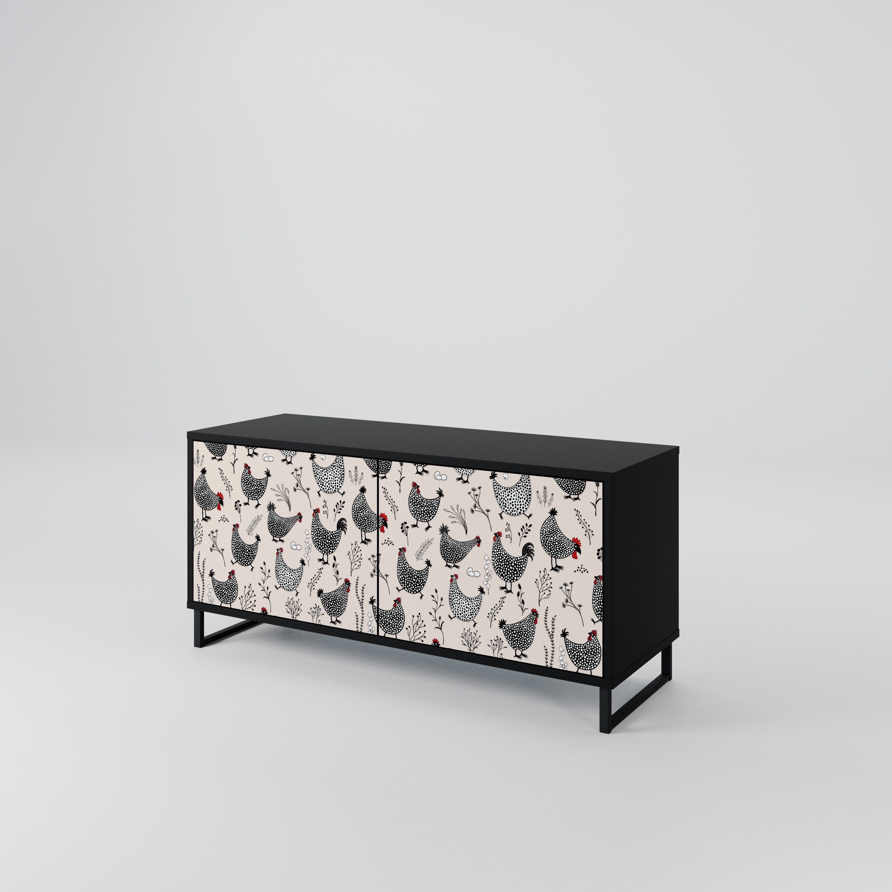 HAPPY HENS Kompakt TV-skåp med 2 dörrar