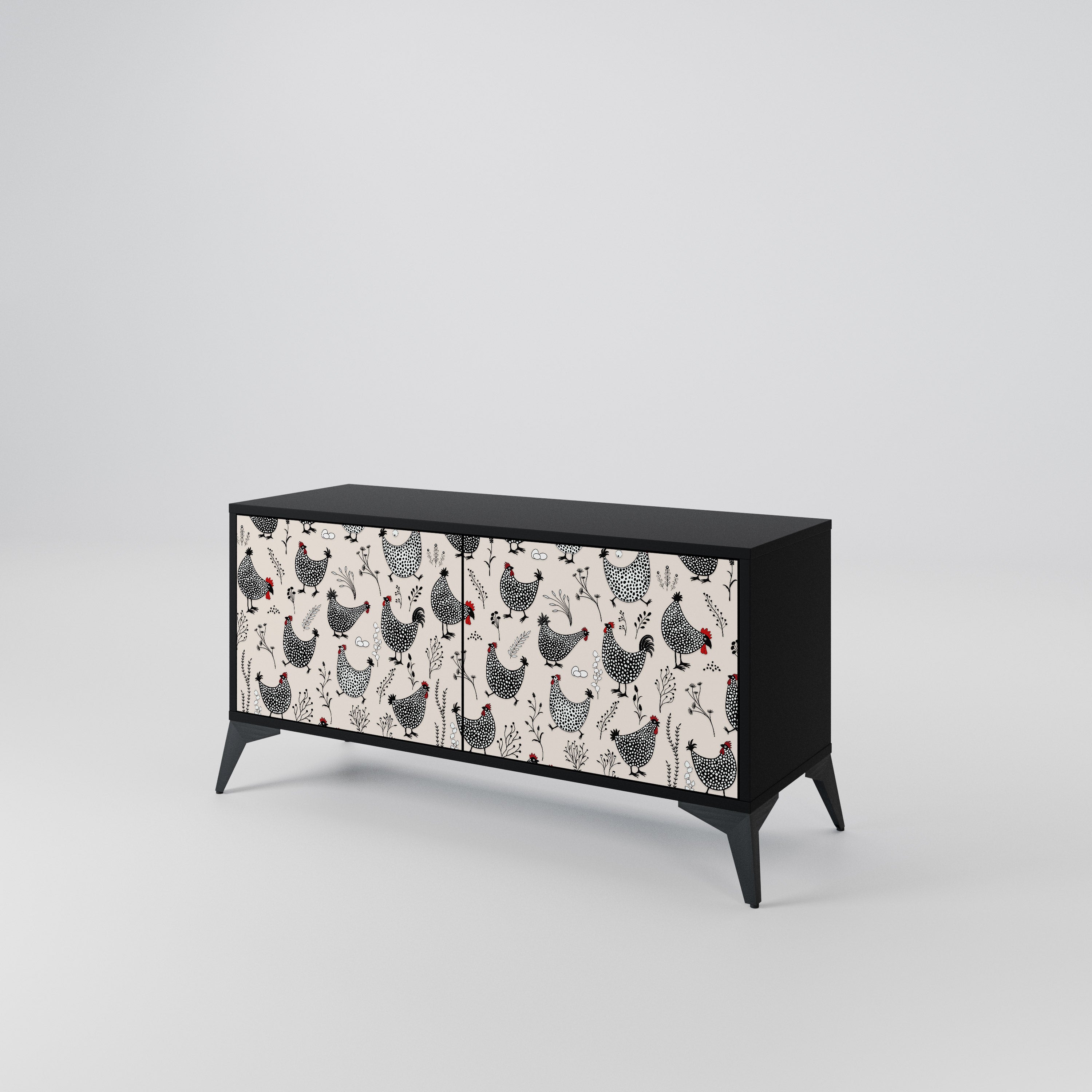 HAPPY HENS Kompakt TV-skåp med 2 dörrar