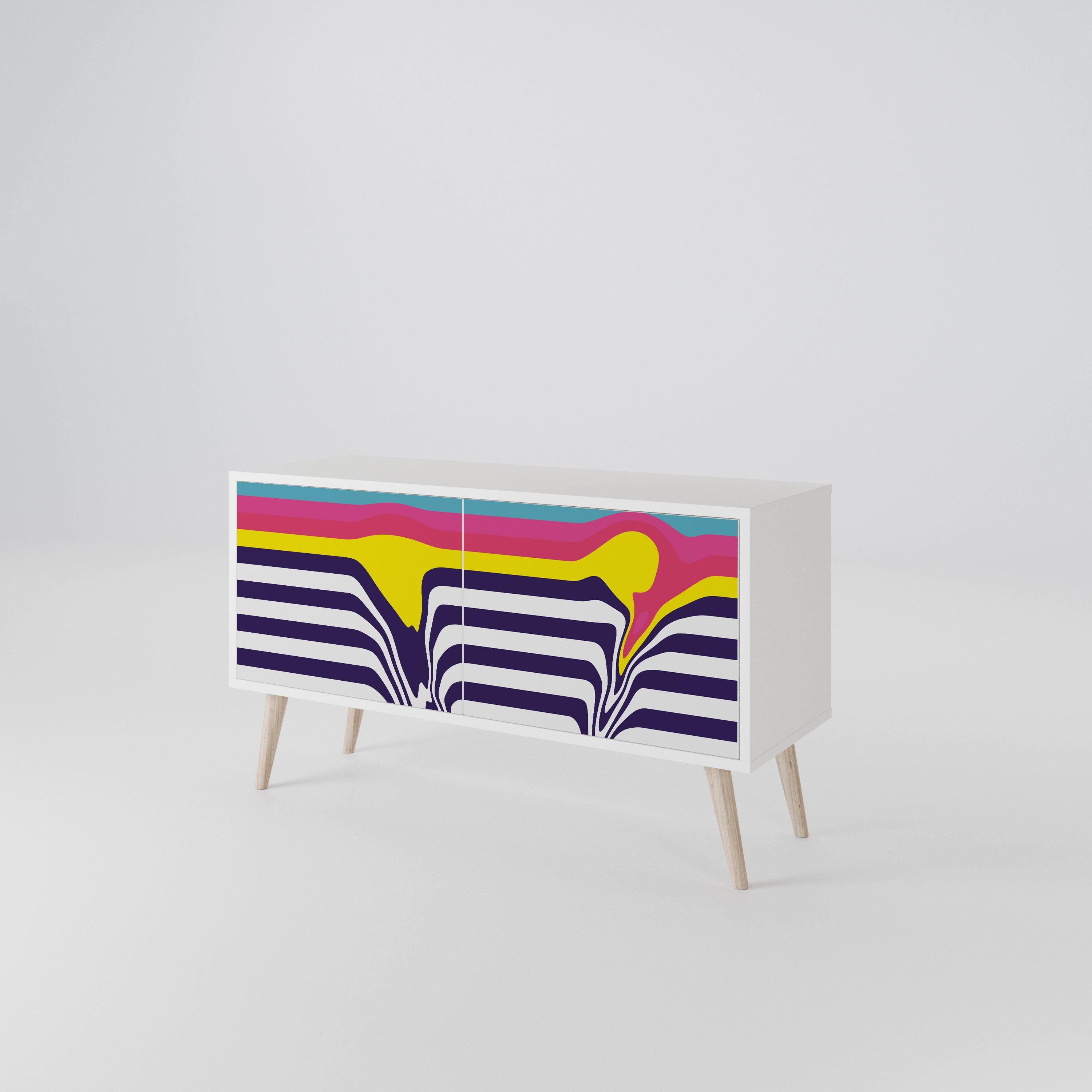 COLORFUL DIVERSION Compact 2-Door TV Cabinet