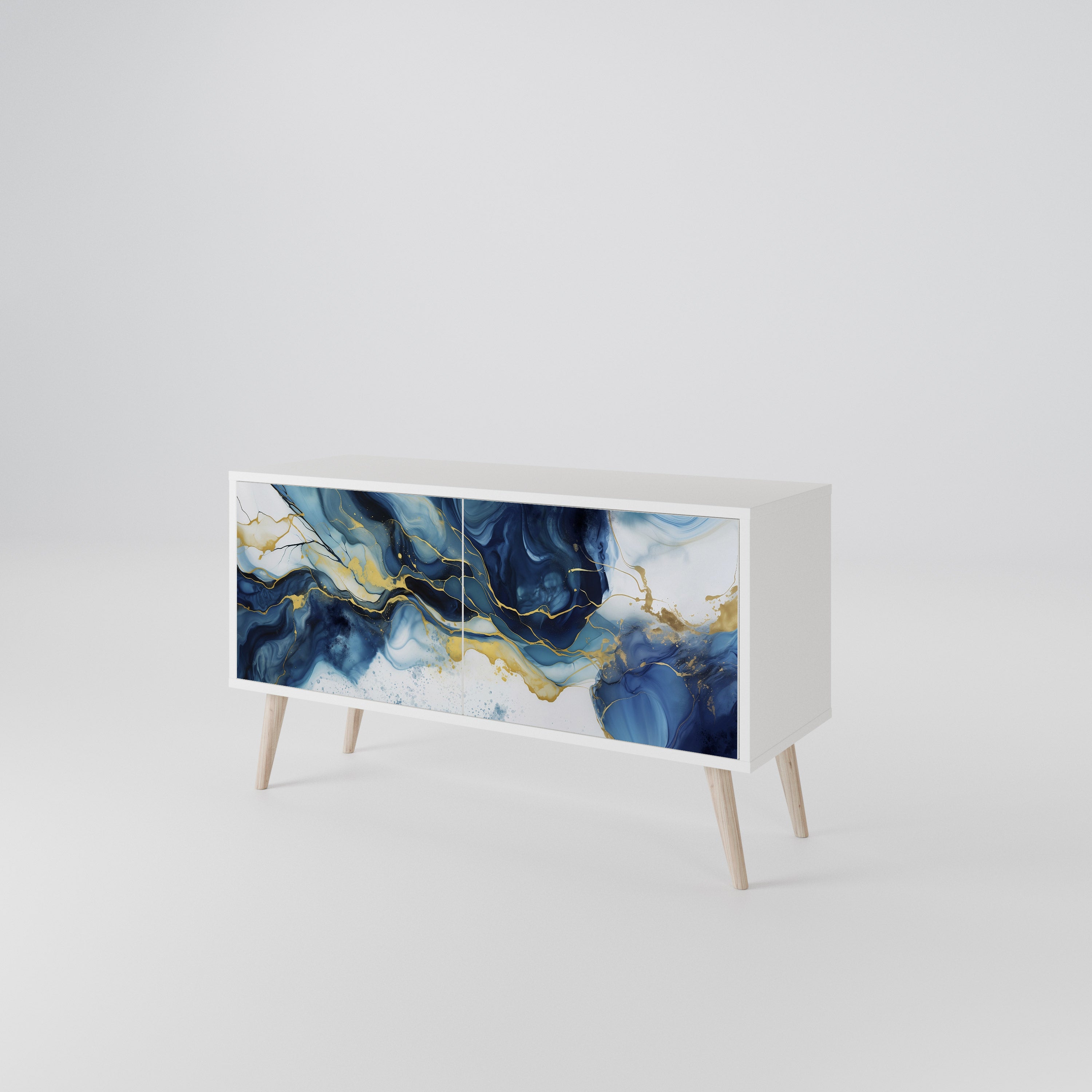 INKY MARBLE Compact 2-Door TV Cabinet