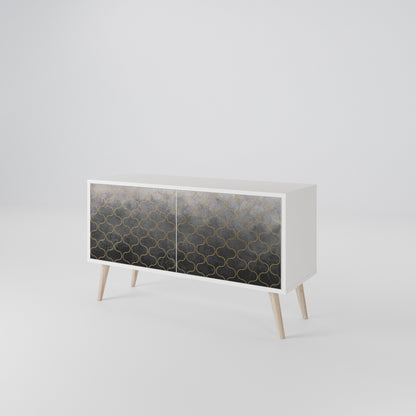 TESSELATED GRAYISH Kompakt TV-bänk med 2 dörrar